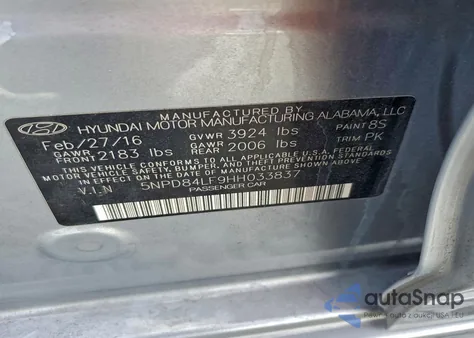 2017 Hyundai Elantra Se from USA, damaged, VIN 5NPD84LF9HH033837